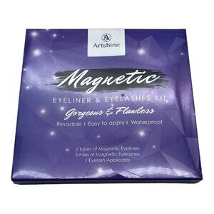 Magnetic‎ Eyeliner & Eyelashes Kit Reusable Waterproof Includes 5 Pairs Magnetic